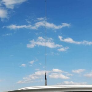 HY-LINE - Antena móvil para CB bobina cromada abatible, 5/8.