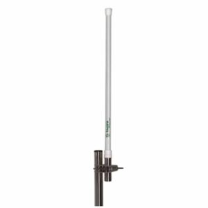 CVX-145 - Antena de base VHF, vertical, colineal, fibra de vidrio, para 140 - 155 MHz.