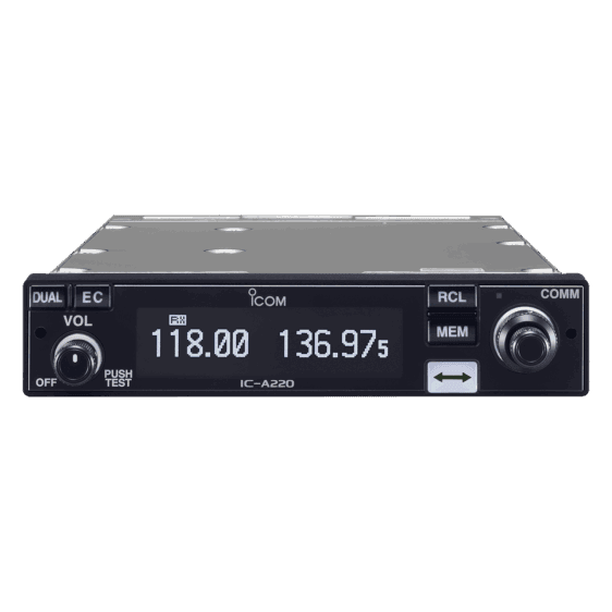 IC‑A220 TSO PANEL MOUNT TRANSCEPTOR VHF CERTIFICADO PARA AVIACIÓN