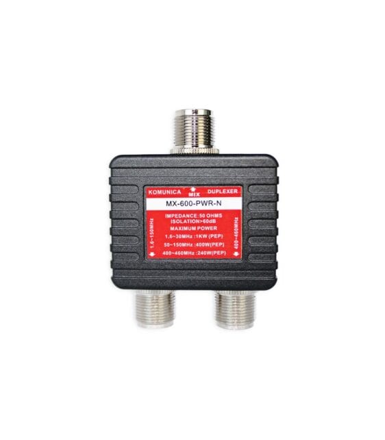 MX‑600‑PWR‑N DUPLEXOR KOMUNICA 1.6‑150 & 400‑460MHZ CONECTORES TIPO N SIN CABLES