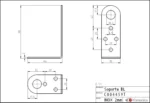 ESCUADRA DE FIJACIÓN KOMUNICA C004459T ACERO INOXIDABLE 64 X 98MM ORIFICIO 16.3MM