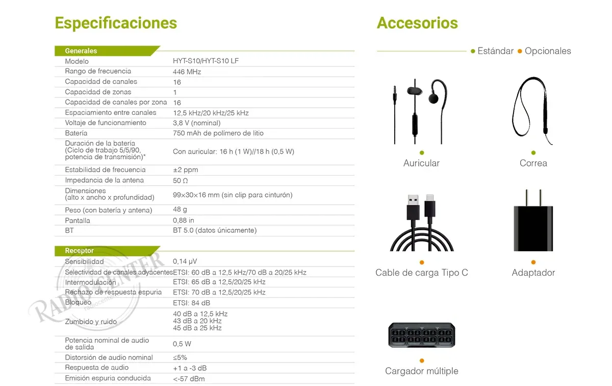 HYTERA S1 MINI LF HYT-S10 WALKIE PMR446 USO LIBRE SIN LICENCIA