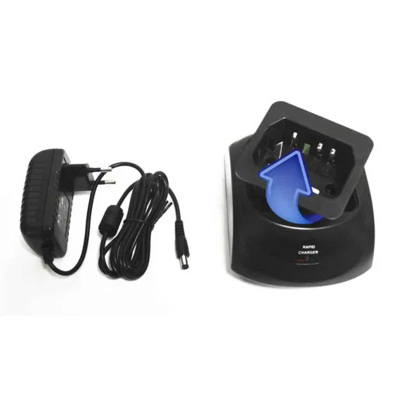 HTN-9043CAMB - Cargador rápido para MOTOROLA GP-300 con base intercambiable.