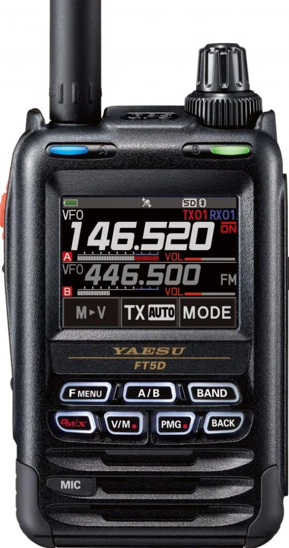 YAESU FT‑5DE TRANSCEPTOR PORTÁTIL DUAL BANDA 144/430 MHz C4FM/FM – TOUCHSCREEN, BT & GPS