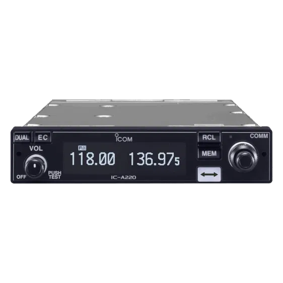 IC‑A220 TSO PANEL MOUNT TRANSCEPTOR VHF CERTIFICADO PARA AVIACIÓN
