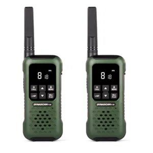 DYNASCAN F‑15 PAREJA WALKIES IP67 SUMERGIBLES PMR‑446 CON ACCESORIOS Y BOTÓN SOS