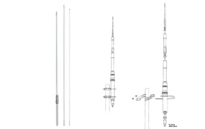 PRESIDENT HIMALAYA WB ANTENA BASE CB-HF 1/2 ONDA 22-30 MHz FIBRA SIN RADIALES