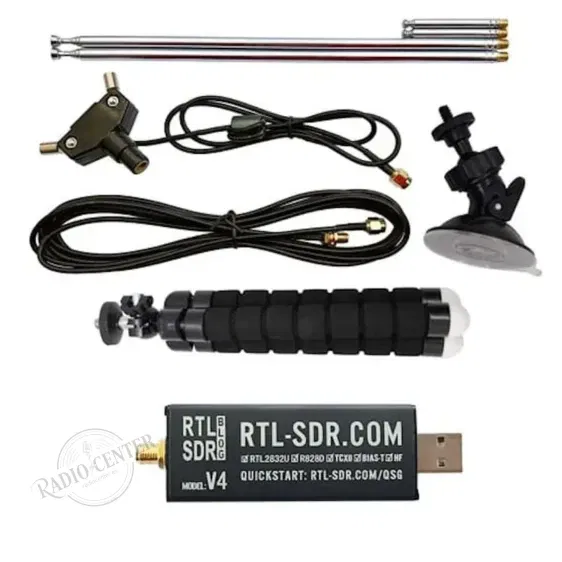 RTL-SDR Blog V4 R828D RTL2832U — Receptor SDR + Kit Antena Dipolo
